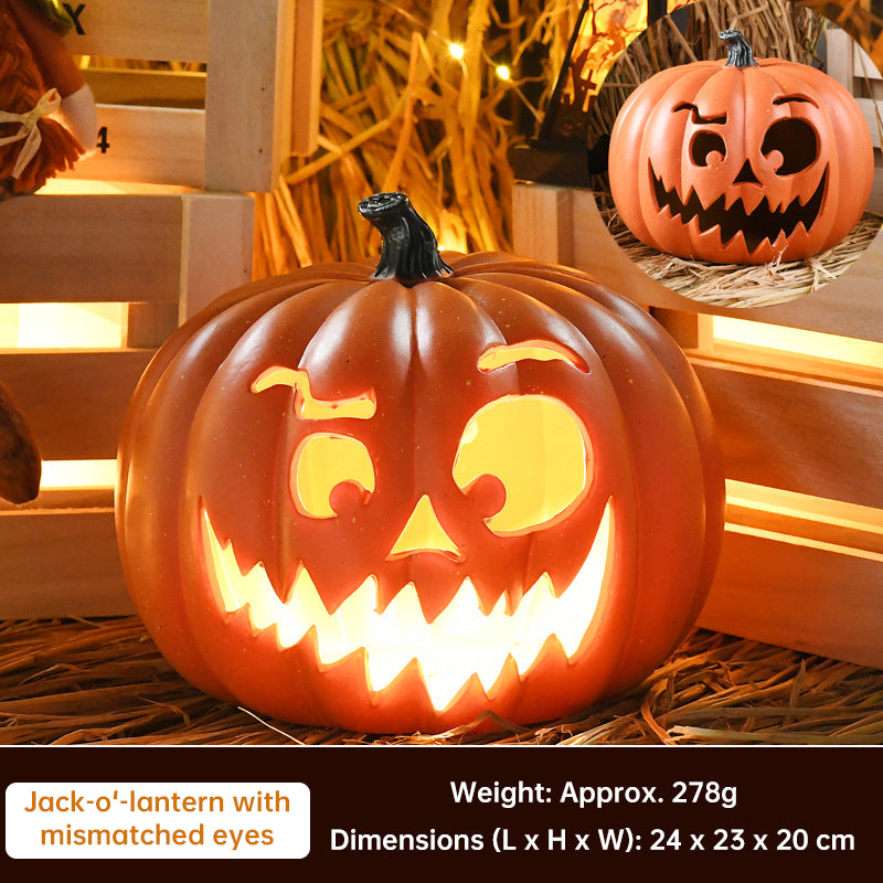 Halloween Pumpkin Lantern Luminous Prop – 1PC Expression Pumpkin Ornament for Outdoor, Mall, Hotel Scene Decoration